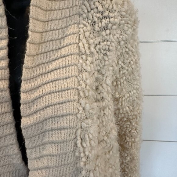 ANTHROLOPOLGIE SLEEPING ON SNOW OPEN WOOL BLEND POPCORN KNIT CARDIGAN SIZE S K13 - Picture 3 of 10
